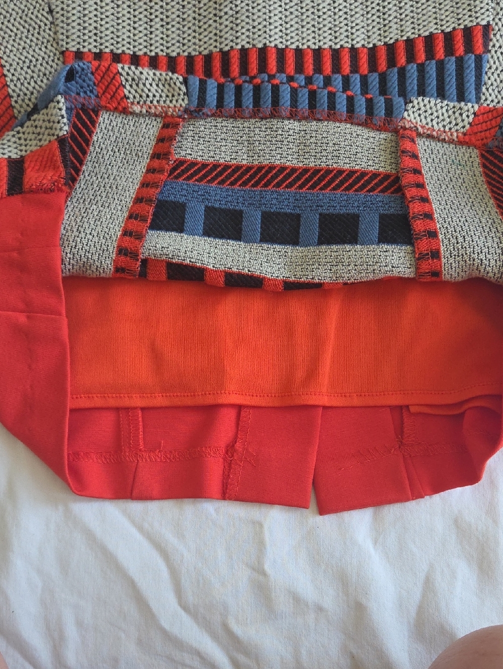 Eva Franco Anthropologie Geometric Print Pencil Skirt Orange Blue Cream Size 10 - Picture 5 of 9
